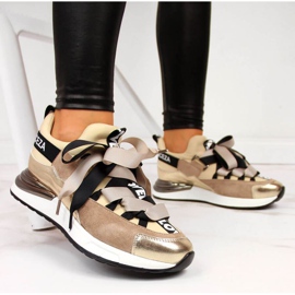 Cipők felirattal Vinceza W JAN49A bézs 2