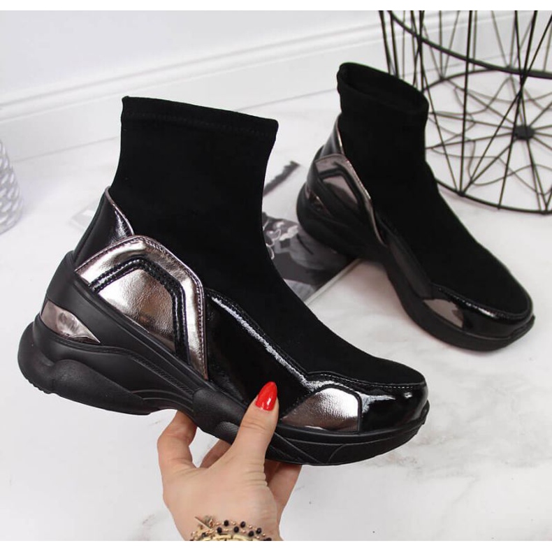 Fekete ék cipő T.Sokolski W SCA140 1