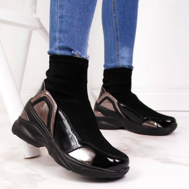 Fekete ék cipő T.Sokolski W SCA140 2