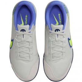 Nike Tiempo Legend 9 Academy Ic Jr DA1329 075 futballcipő zöld, kék, szürke / ezüst a szürke árnyalatai 1