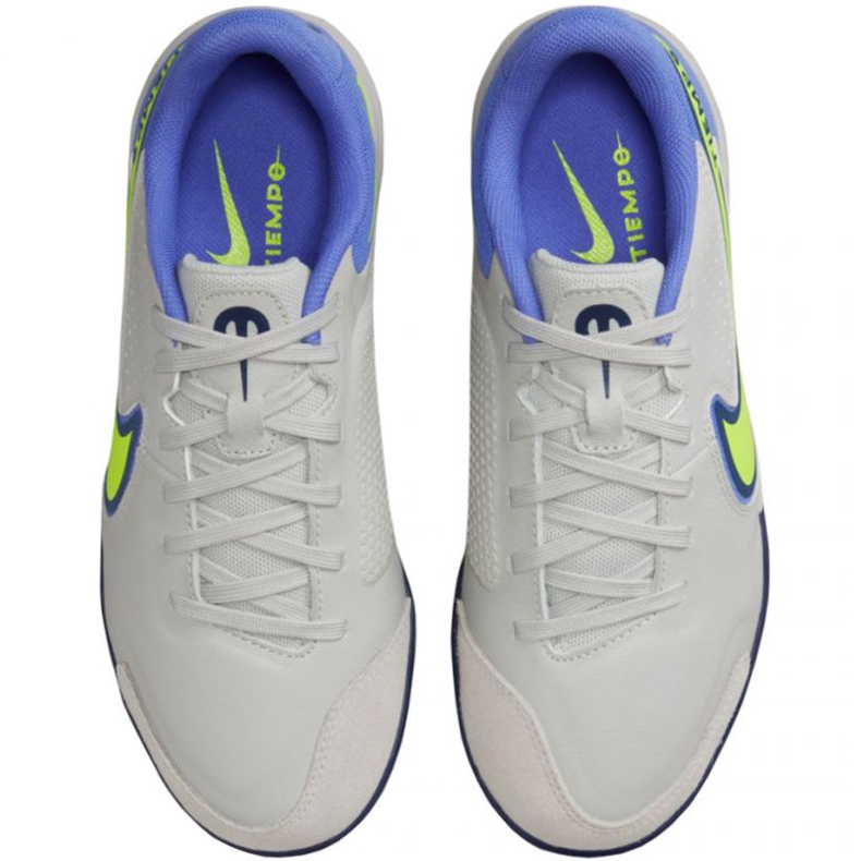 Nike Tiempo Legend 9 Academy Ic Jr DA1329 075 futballcipő zöld, kék, szürke / ezüst a szürke árnyalatai 1
