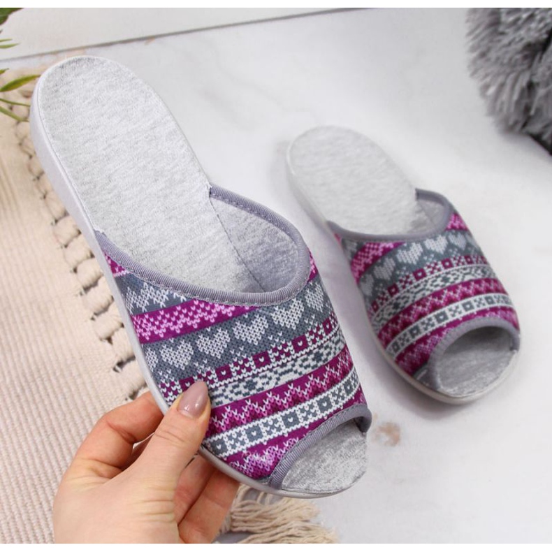 Otthoni papucs W BEF17D Befado szürke lila ibolya 1