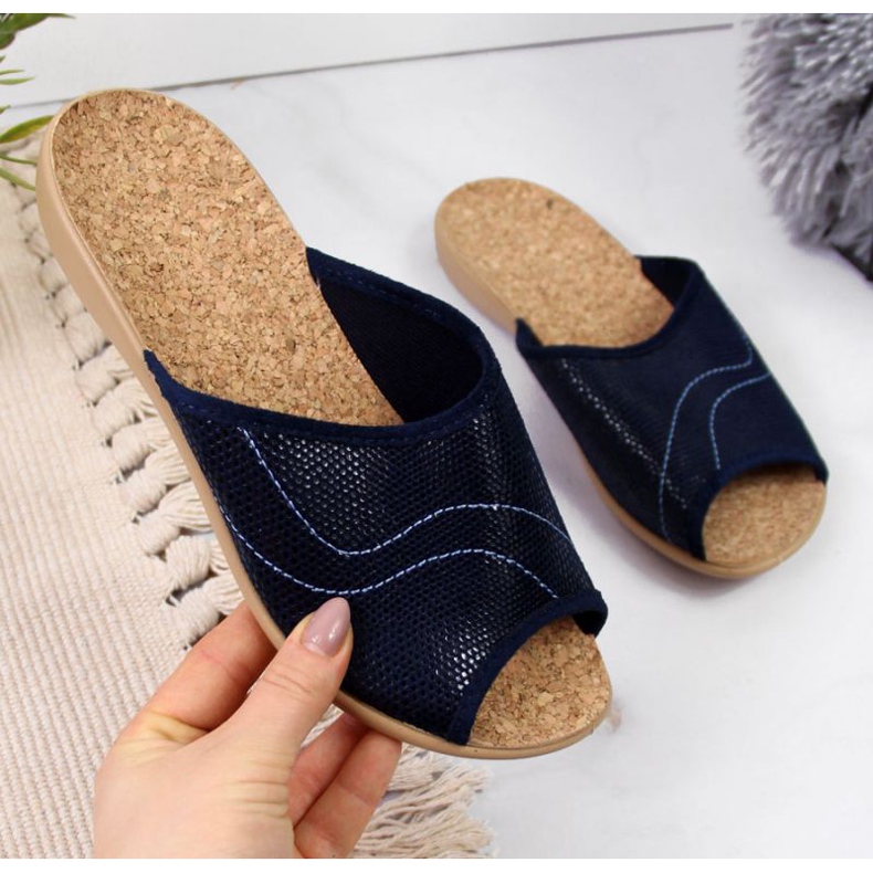 Otthoni papucs parafa Befado W BEF17F sötétkék 1