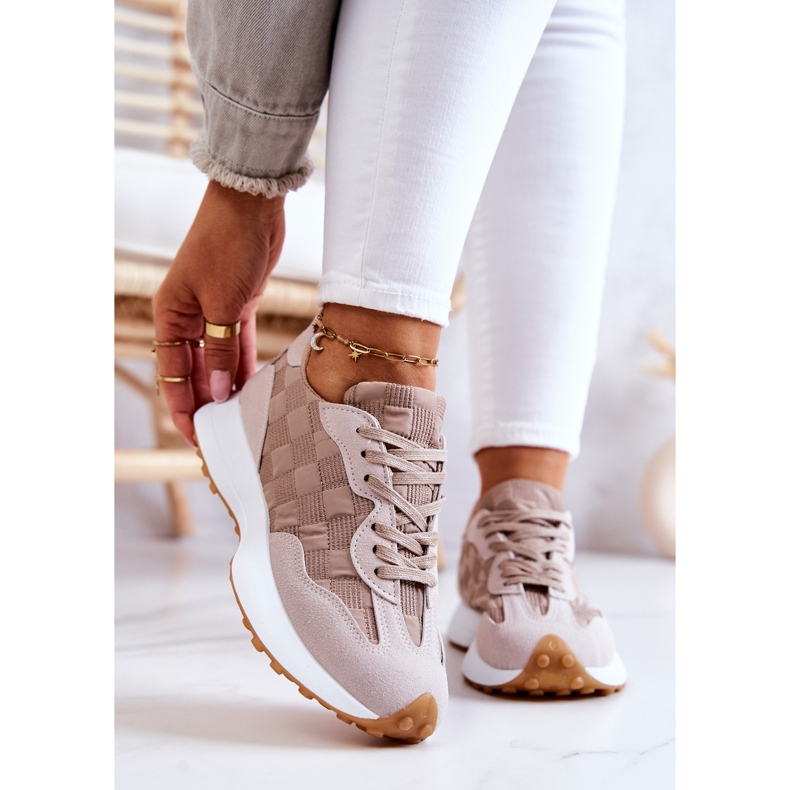 Klasszikus sportcipő Bézs Patrice megkötve 2