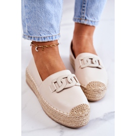 FB2 Klasszikus espadrillák bézs Julianne platformon 1