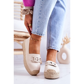 FB2 Klasszikus espadrillák bézs Julianne platformon 2