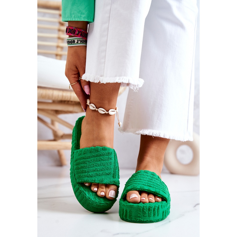 FJ1 Papucs A Green Lilly Platformon zöld 1