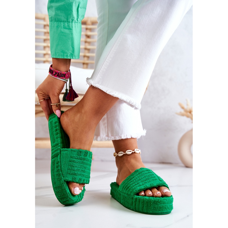 FJ1 Papucs A Green Lilly Platformon zöld 2