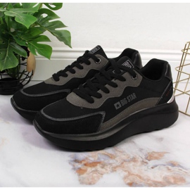 Fekete sportcipő platform Big Star W JJ274989 2
