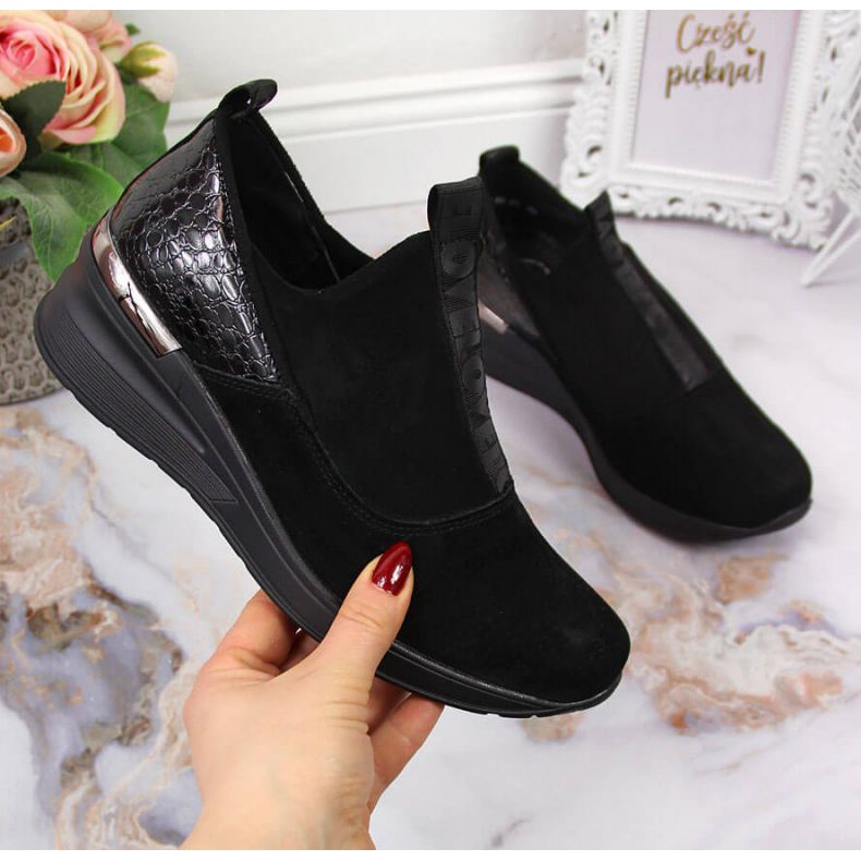 Bőr tornacipő éken Filippo W PAW253A fekete 1