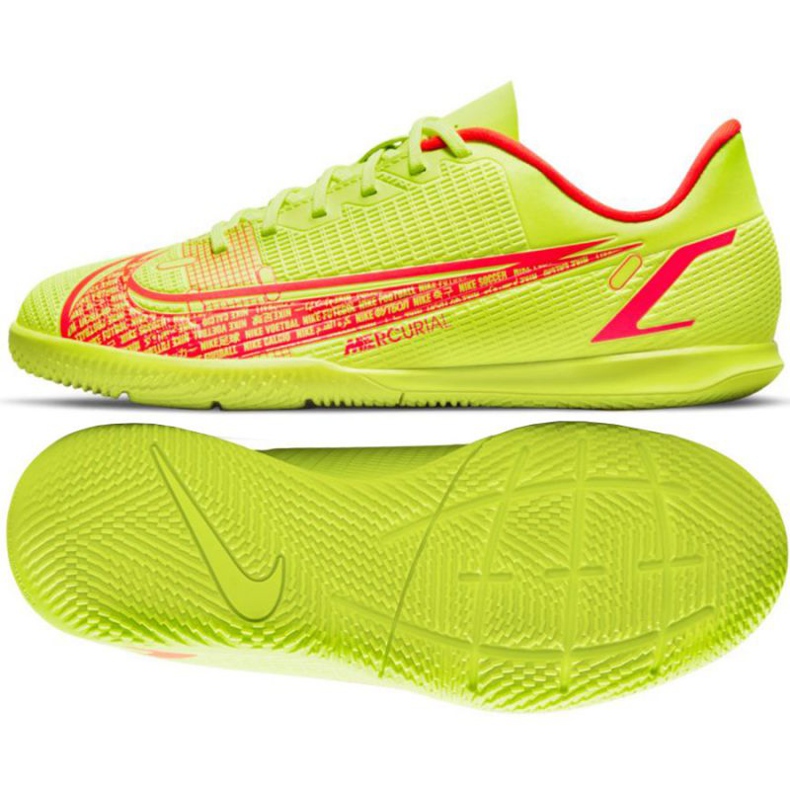 Nike Mercurial Vapor 14 Club Ic Jr CV0826 760 futballcipő sárga zöld 1
