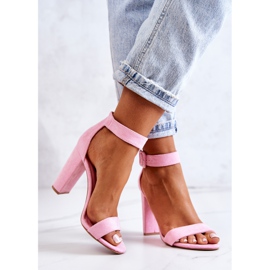 FB2 Velúr Szandál Sarkú Pink Jacqueline rózsaszín 1