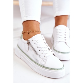 FB2 Sportcipők A Fehér és Zöld Louisa Platformon 1