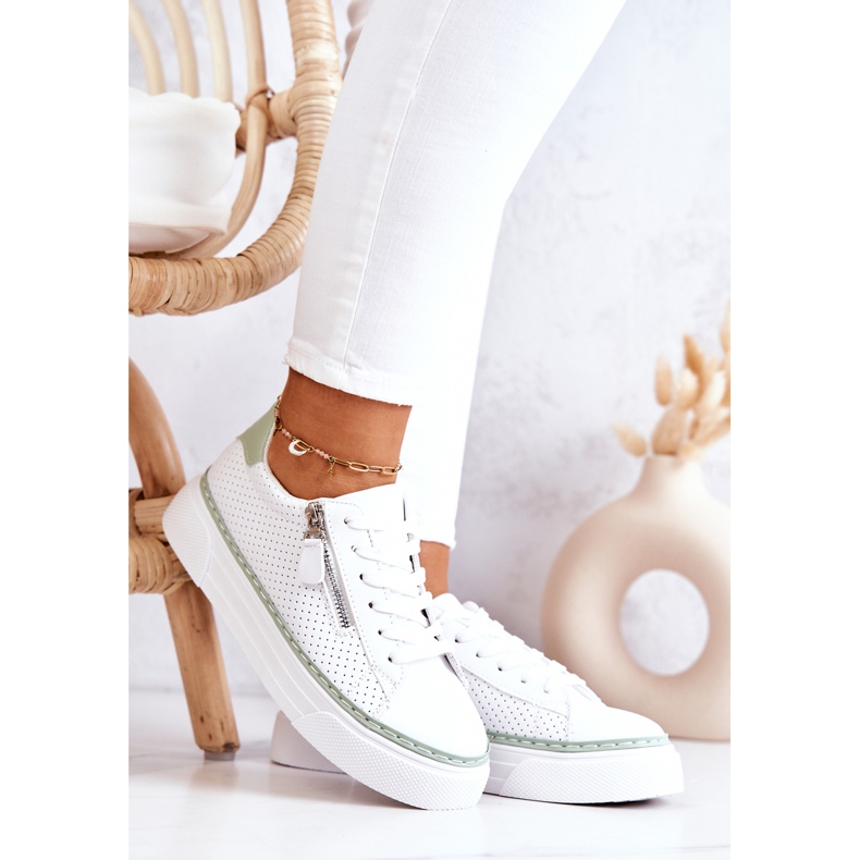 FB2 Sportcipők A Fehér és Zöld Louisa Platformon 2