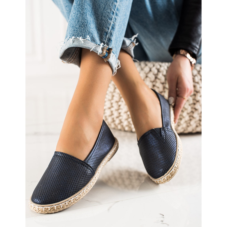 TRENDI Kényelmes Espdryle Eco bőrrel sötétkék 2 TRENDI Kényelmes Espdryle Eco bőrrel sötétkék 2