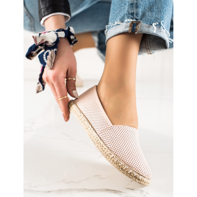 TRENDI Kényelmes Eco-bőr espadrillák rózsaszín 1 TRENDI Kényelmes Eco-bőr espadrillák rózsaszín 1