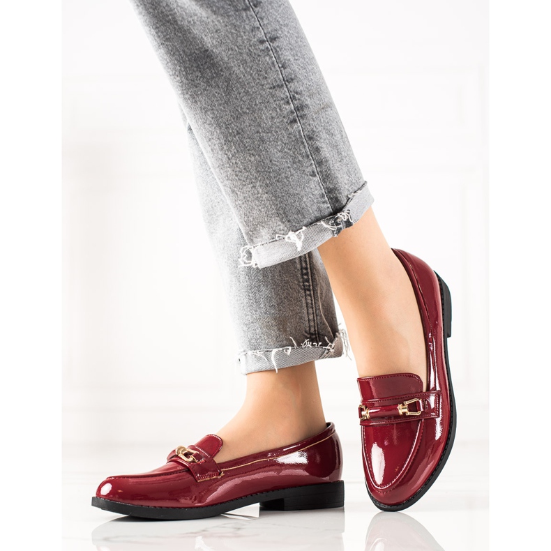 Small Swan Lakkozott burgundi Brogues piros 1