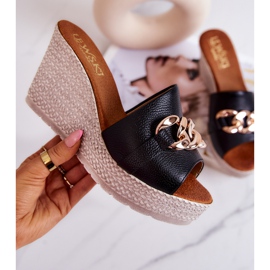 Lewski Shoes Bőr ékpapucs Lewski 3062 Fekete 1