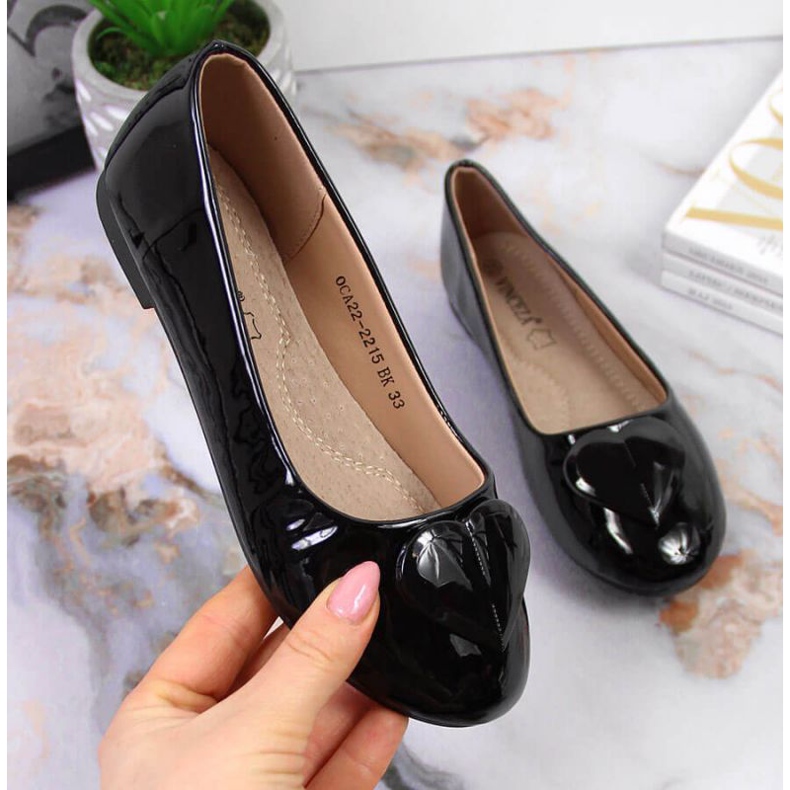 Szíves balerinák Communion Vinceza Jr JAN78A fekete 1