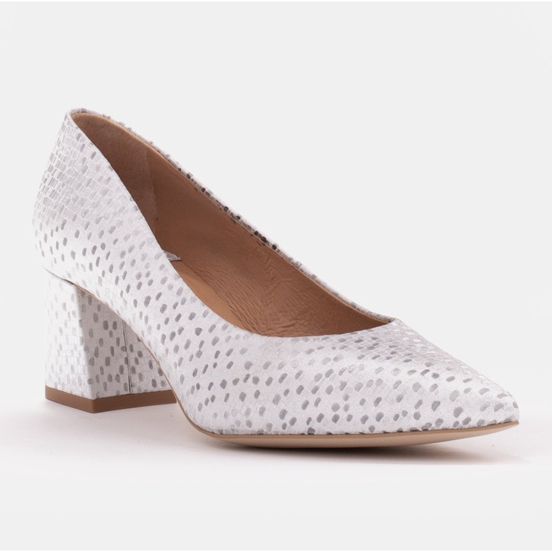 Marco Shoes Elegáns szivattyúk zergebőrből ezüst 1