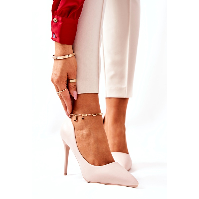 WS1 Bőr tűsarkú Spitz Beige Hanne bézs 2