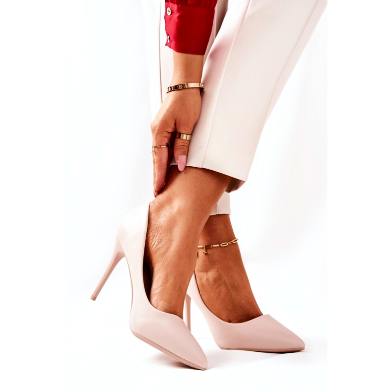 WS1 Bőr tűsarkú Spitz Beige Hanne bézs 3