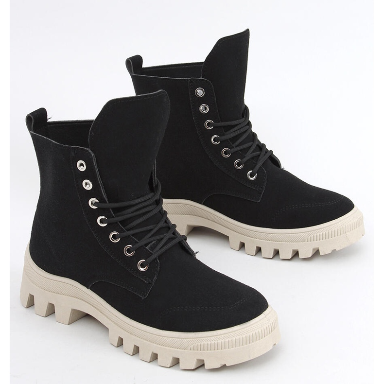 Mariko Black bokáig érő trekking tornacipő fekete 1