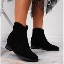 Áttört csizma S. Barski W OLI141A fekete 2