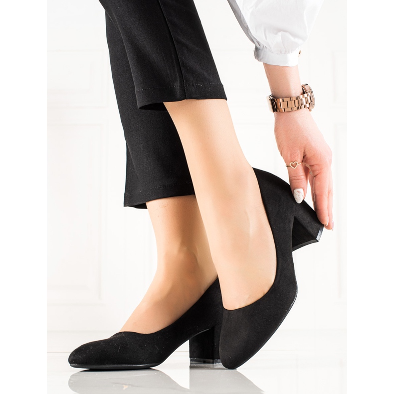 TRENDI Klasszikus velúr szivattyúk fekete 1