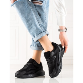 TRENDI Velúr cipők fekete 2