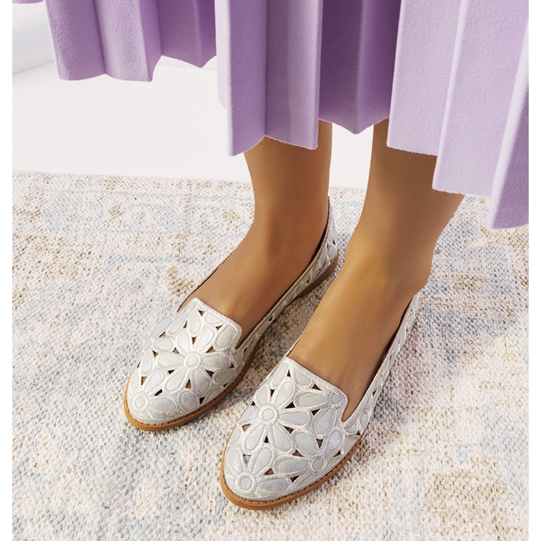 Amanda szürke áttört balerinái ezüst 1