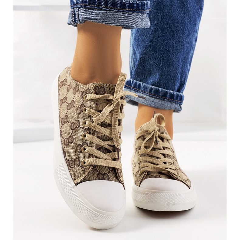 Sheila női bézs színű tornacipő barna 1