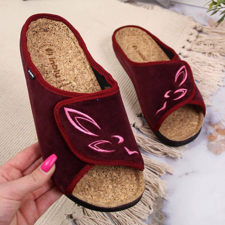 Inblu W BEF33 bordó tépőzáras otthoni papucs piros sokszínű 1