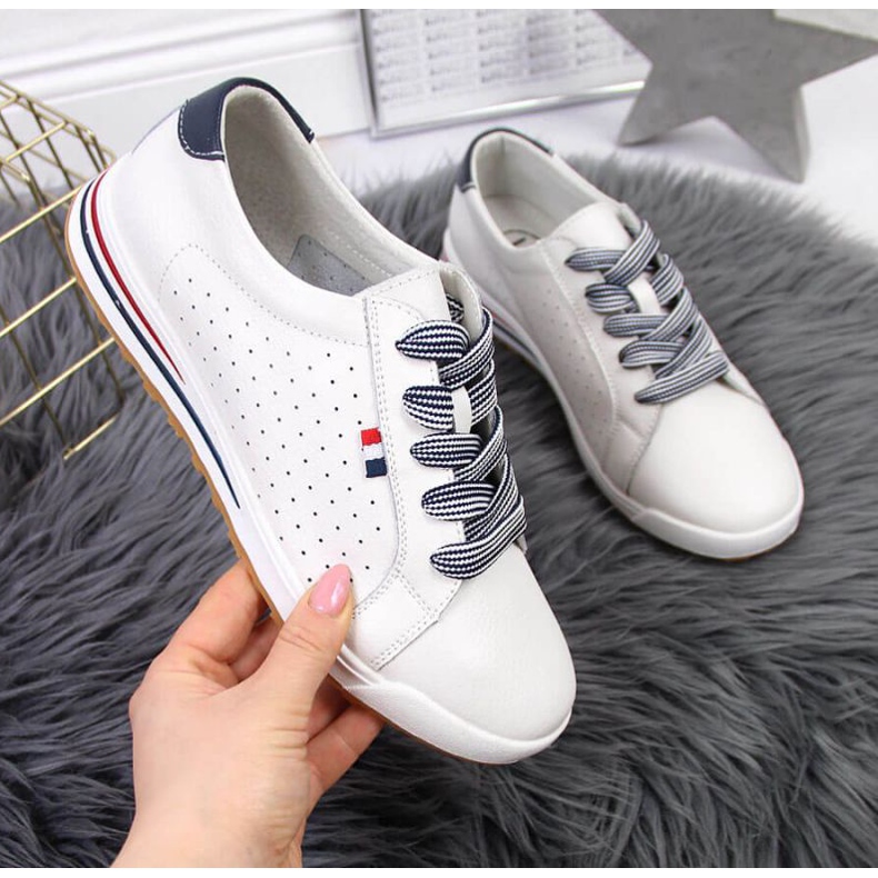 Bőr tornacipő Filippo W PAW312 fehér 1