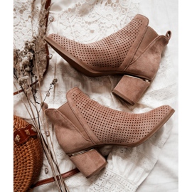 PS1 Velúr, áttört Cowboy csizma Sötétbézs Helloni 1