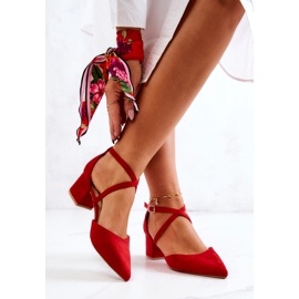 PS1 Velúr Pumpák Egy Bárban Shelley Vörös Spitzében piros 2