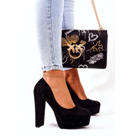 WS1 Velúr Pumpák A Fekete Bemiso Platformon 3