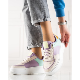 TRENDI Divatos tornacipők Széles Platformon bézs sokszínű 1