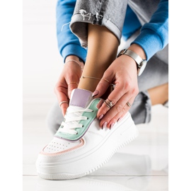 TRENDI Divatos tornacipők Széles Platformon fehér sokszínű 2