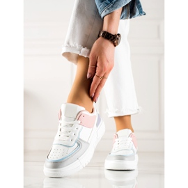 TRENDI Cipők a platformon fehér sokszínű 1 TRENDI Cipők a platformon fehér sokszínű 1