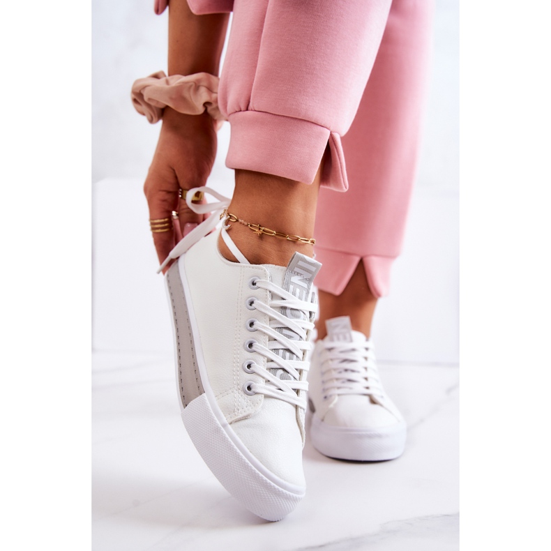 PS1 Női bőr tornacipő fehér-szürke Mikayla 2