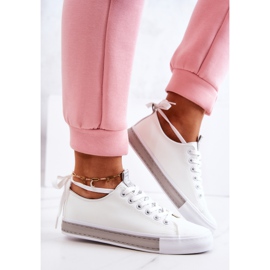 PS1 Női bőr tornacipő fehér-szürke Mikayla 3