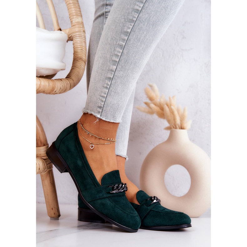 Vinceza Yasmin Green Suede Loafers Green zöld 1