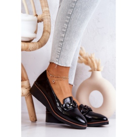 Vinceza Lakkbőr ékcipő fekete dallamok 1