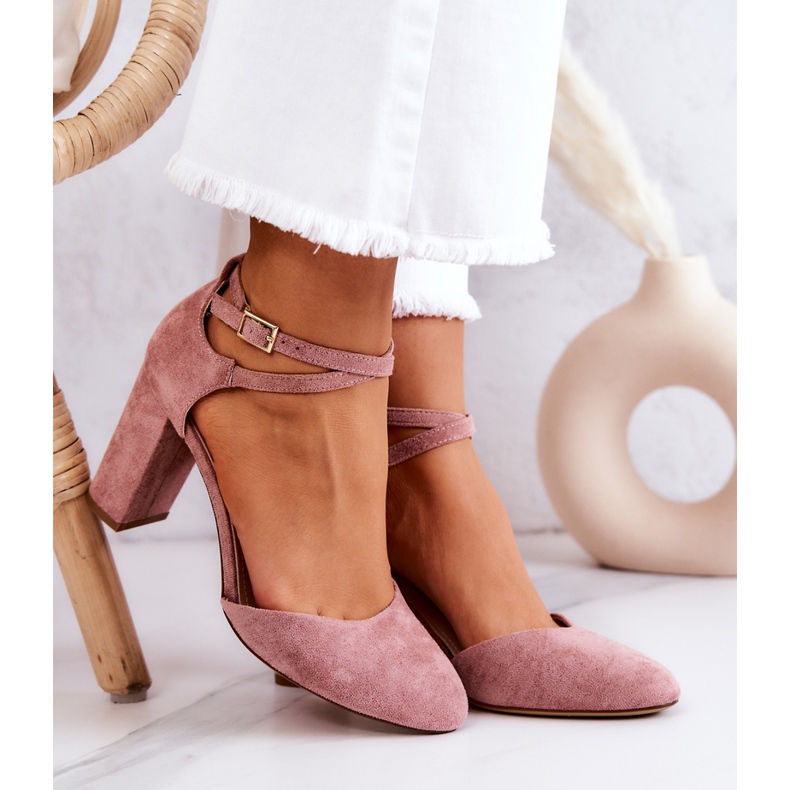 Velúr Pumpák Egy Oszlopon Sergio Leone SK851 Pink rózsaszín 2