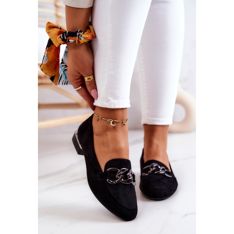 Velúr Loafers Sergio Leone MK739 Fekete 2