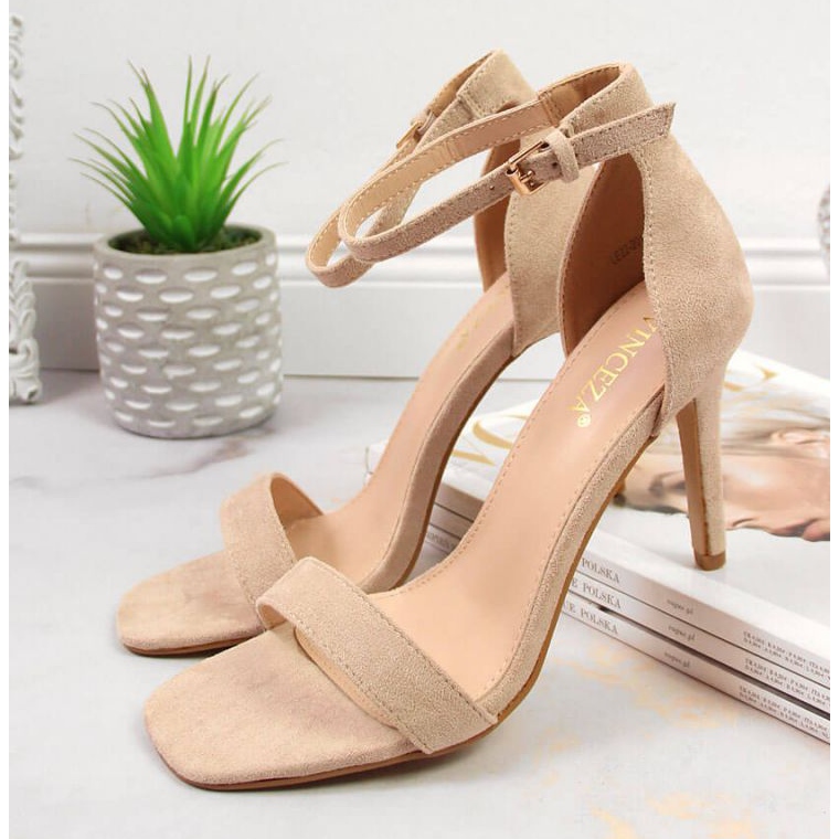 Szandál tűsarkún Vinceza W JAN81B bézs 2