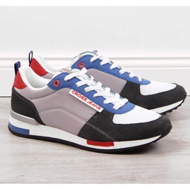 Cross Jeans M JJ1R4010C bőr sportcipő fehér fekete kék szürke 1