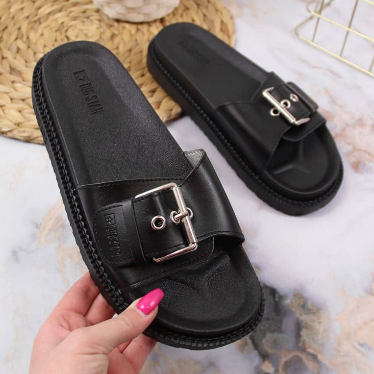 Fekete papucs a Big Star W JJ274A307 platformon 1