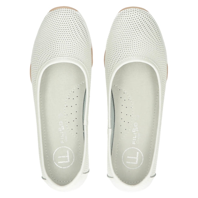 Bőr áttört fehér balerinák Filippo DP3681 / 22 WH sokszínű 3